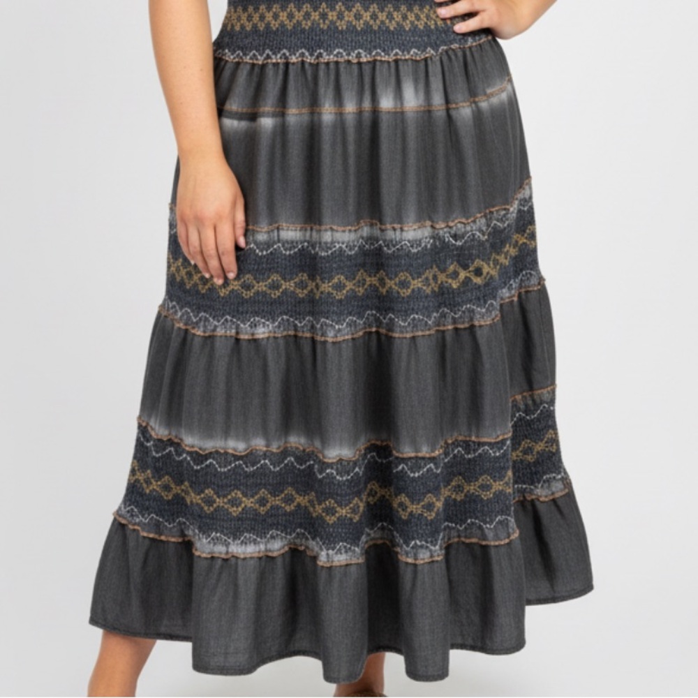 Anthropology, lapis, rodeo style skirt,